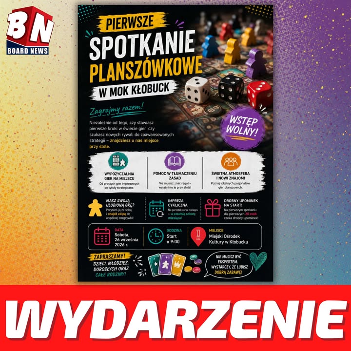  Wydarzenie – Pierwsze spotkanie planszówkowe w MOK Kłobuck 