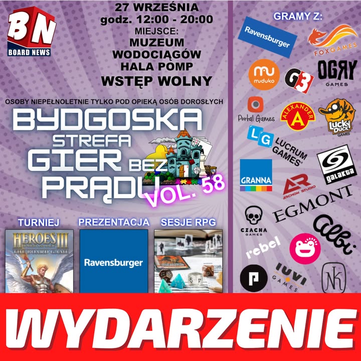  Wydarzenie – Bydgoska Strefa Gier bez Prądu vol. 58 