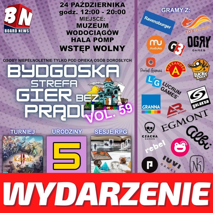  Wydarzenie – Bydgoska Strefa Gier bez Prądu vol. 59 