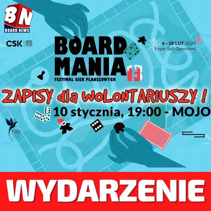 Boardmania - Nabór wolontariuszy