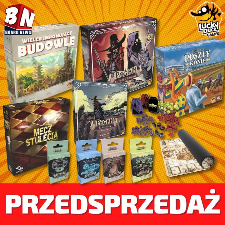 Lucky Duck Games – Pagan z dodatkami, Mecz stulecia, Poszły konie oraz Wielce imponujące budowle