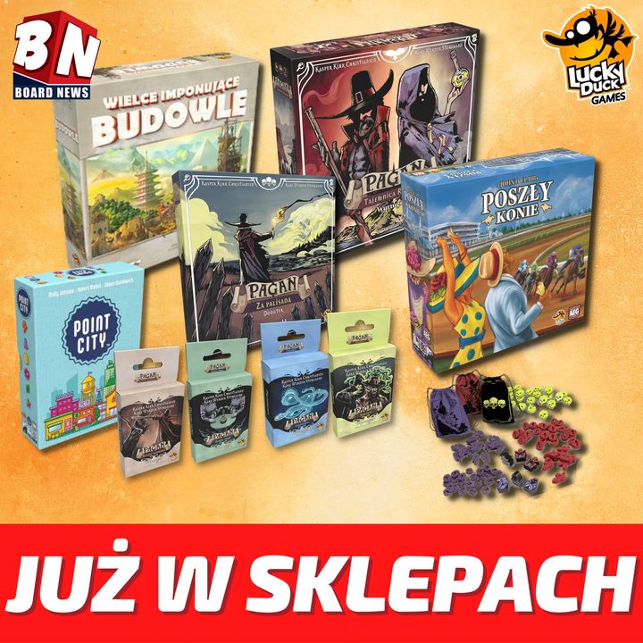 Lucky Duck Games – Pagan z dodatkami, Poszły konie, Point City oraz Wielce Imponujące Budowle