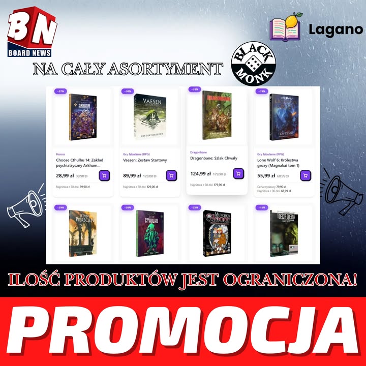 Lagano – Promocja na asortyment Black Monk Games